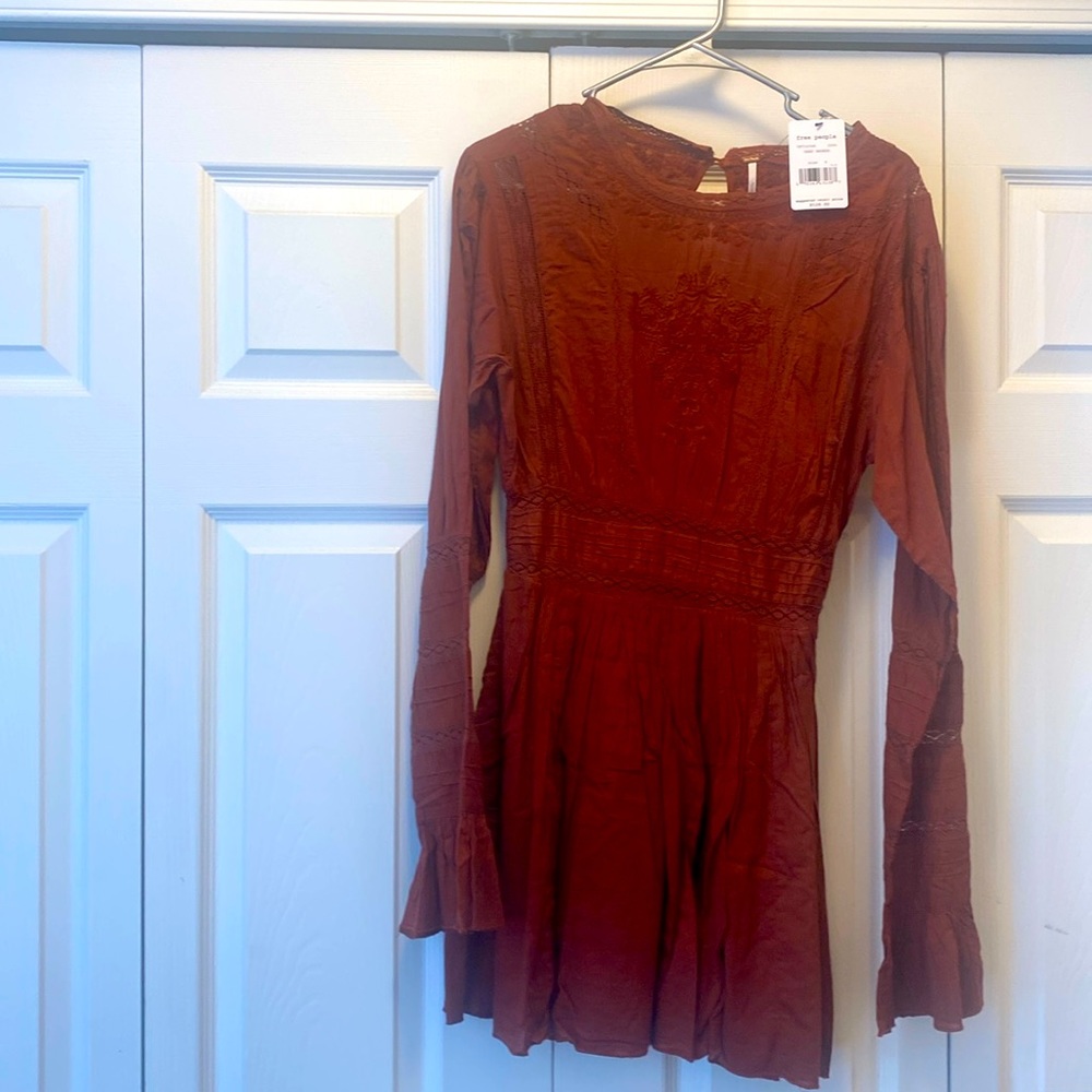 NWT Free People size 8 dress. Color deep bronze.